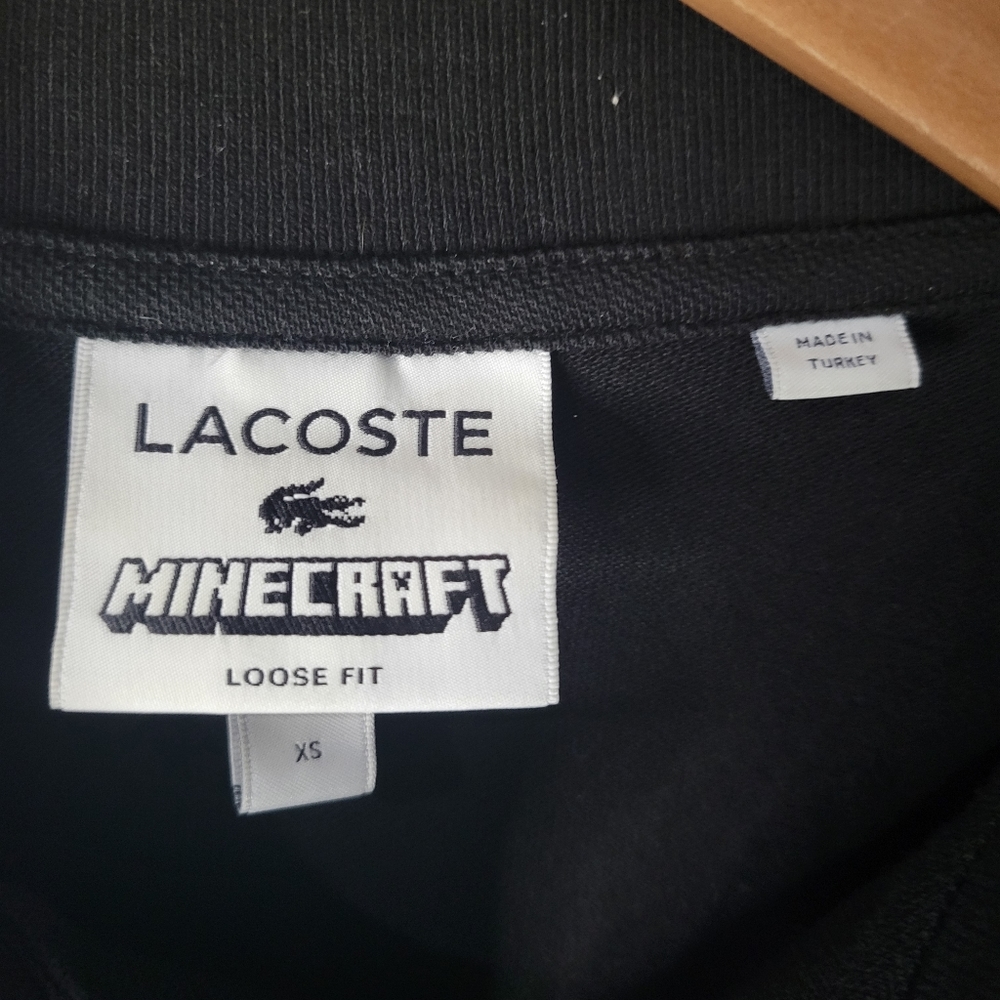 Minecraft X Lacoste Loose Fit Craft Your Way Graphic Polo Shirt Size XS - Picture 3 of 3